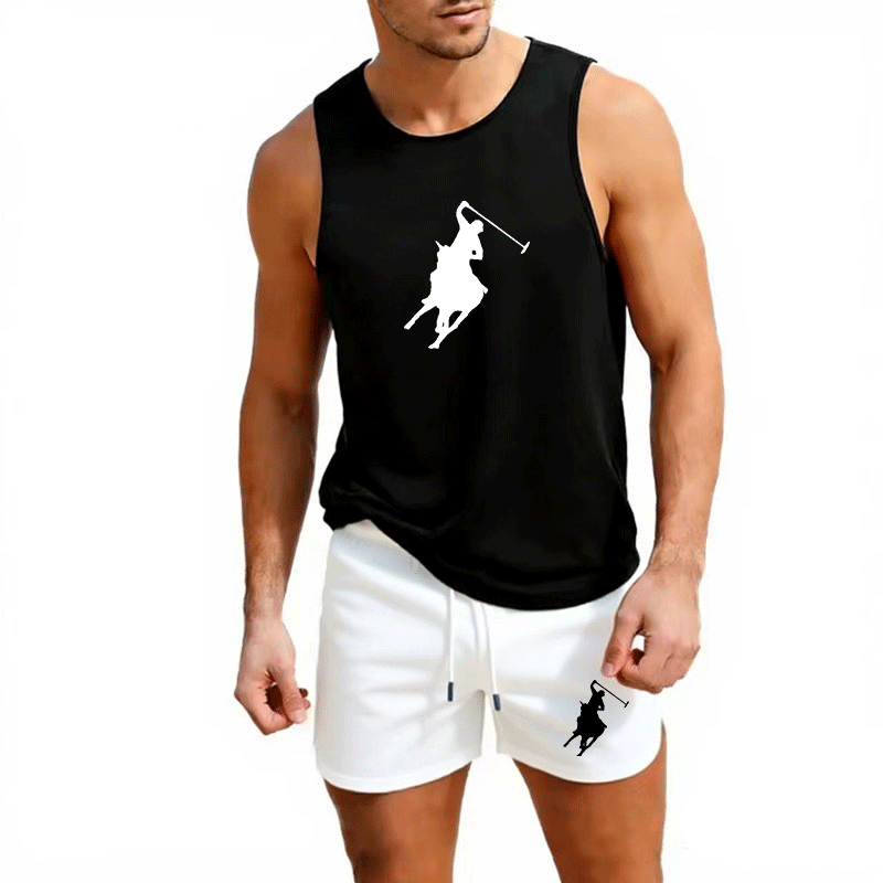 Summer Knit Clothing - European Men Summer Vest and Shorts