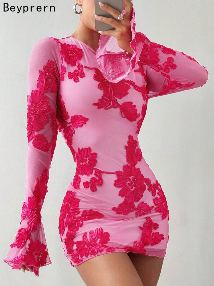 Summer Zara - Beyprern Glam Backless Rose Pink Floral
