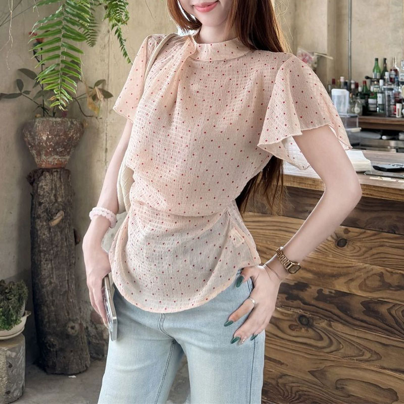 Summer Gauze Clothing - Fashionable Gauze Sweet Polka Dot Waist