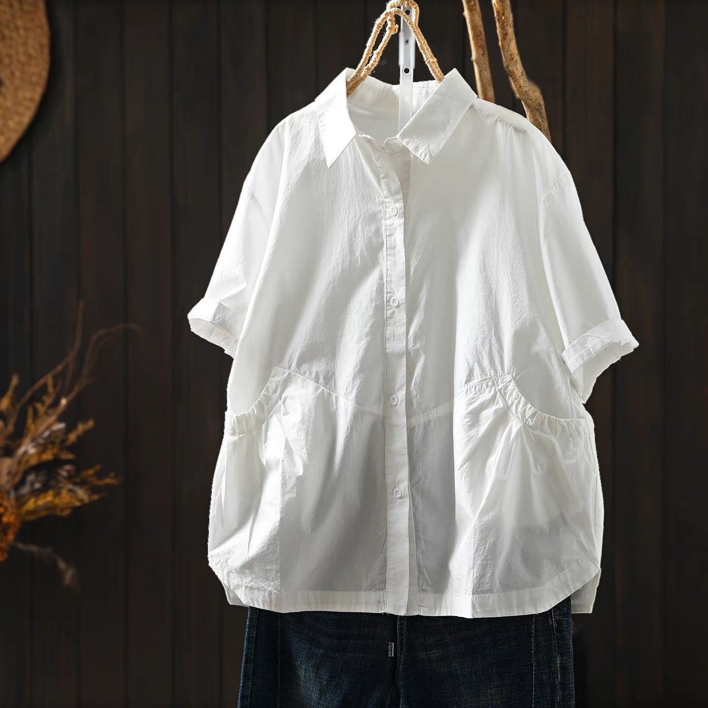 Summer Japanese Clothing - 2026 Women Vintage Washed Cotton Shirts