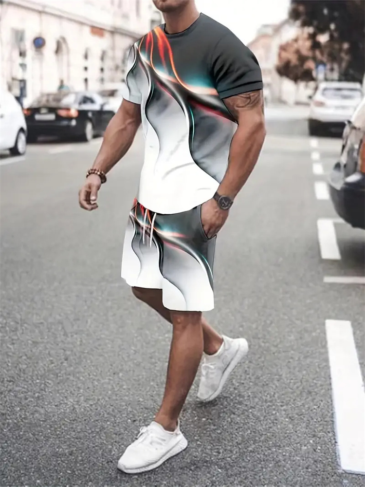 Men Women Gradient Texture T-s - Summer Clothing Cheap ulasan dan harga