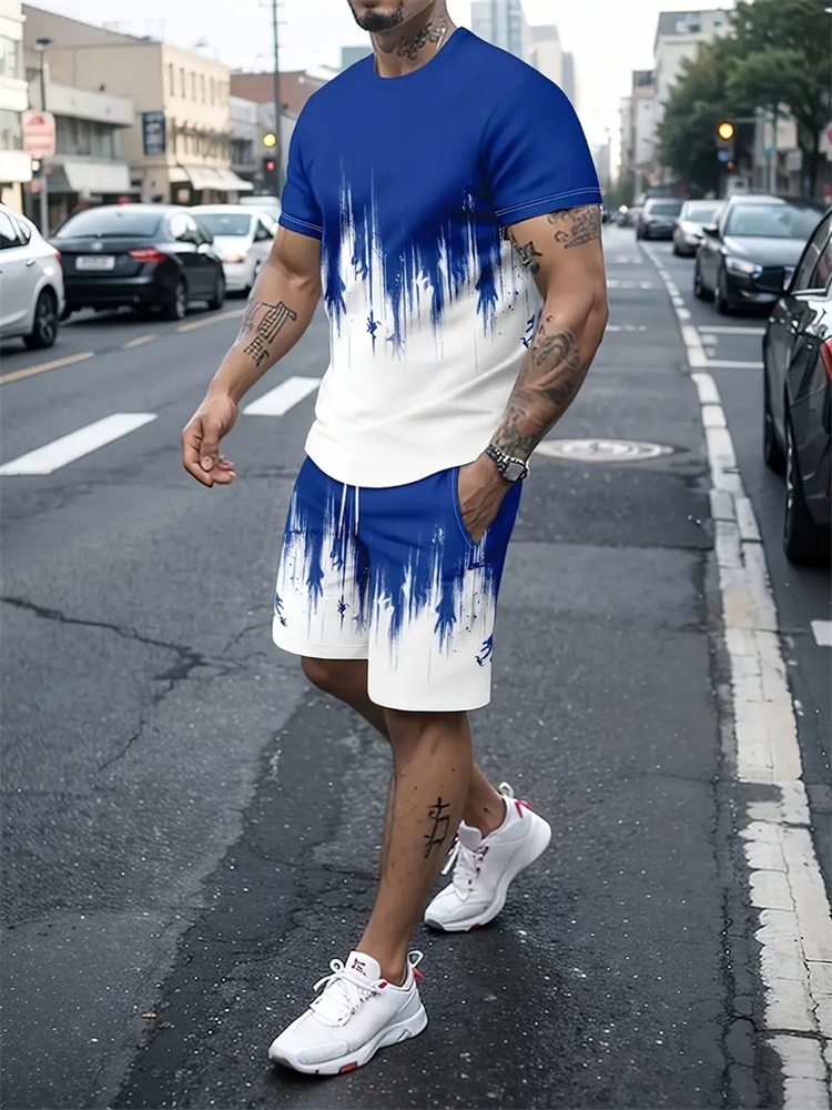 Men Women Gradient Texture T-s - Summer Clothing Cheap ulasan dan harga