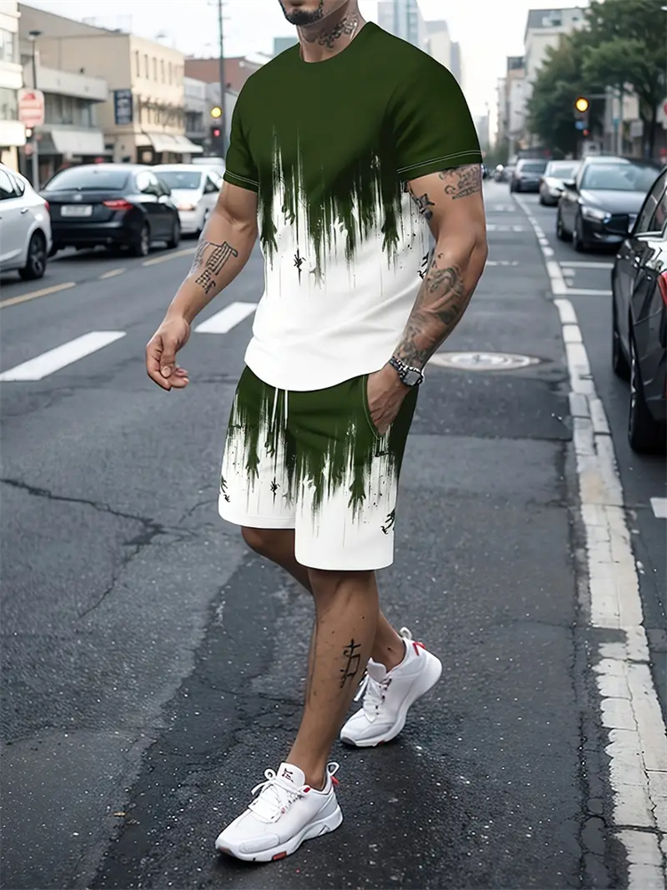 Men Women Gradient Texture T-s - Summer Clothing Cheap ulasan dan harga