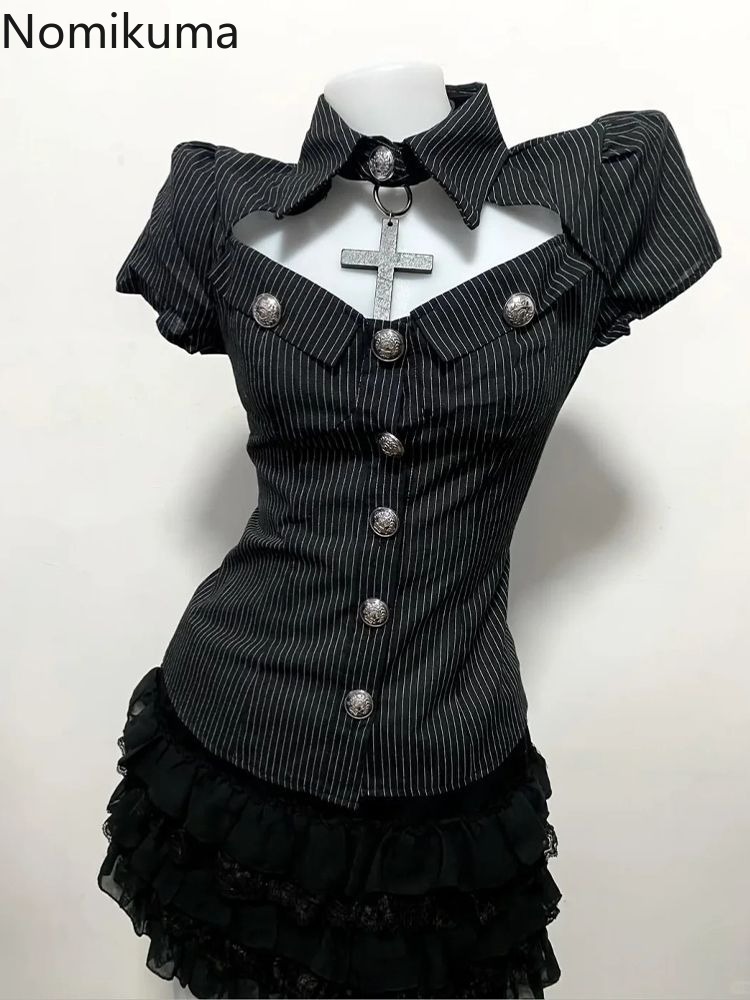 Goth Two Piece Sets Women's Cl - Summer Goth Clothing ulasan dan harga