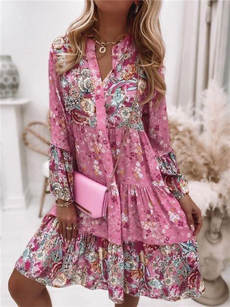Casual Floral Print Dresses Fo - Summer Zara ulasan dan harga