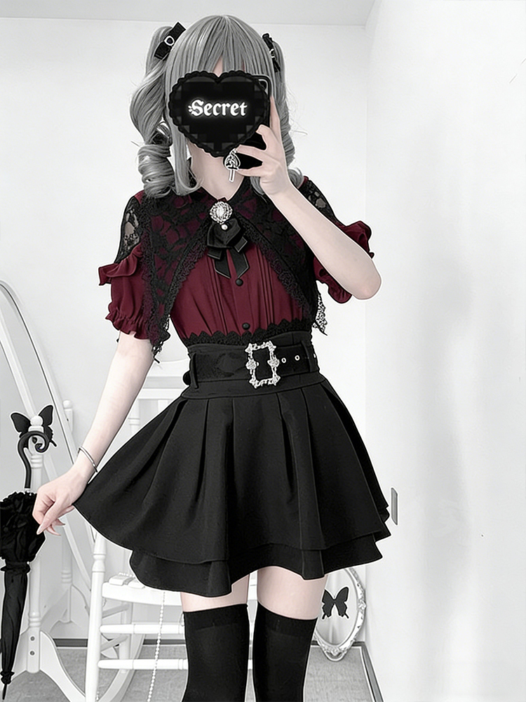 Gothic Style Shoulder Bared Sh - Summer Goth Clothing ulasan dan harga