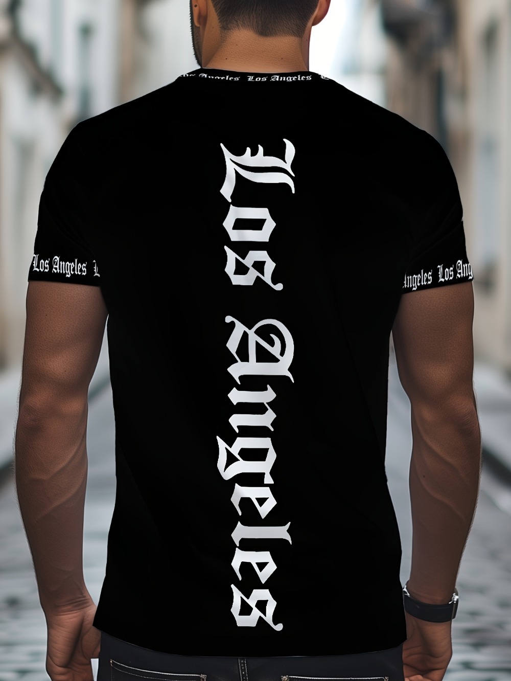 Los Angeles Gothic Font Sleeve - Summer Goth Clothing ulasan dan harga
