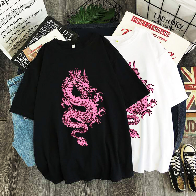 Women's t-shirts Pink Dragon T - Summer Goth Clothing ulasan dan harga