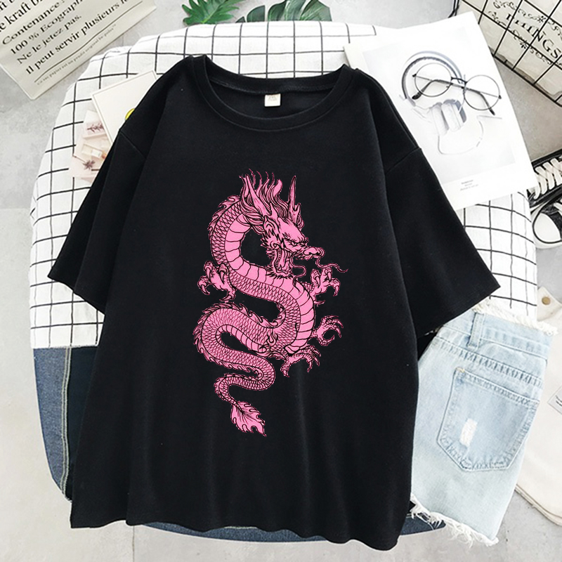 Women's t-shirts Pink Dragon T - Summer Goth Clothing ulasan dan harga