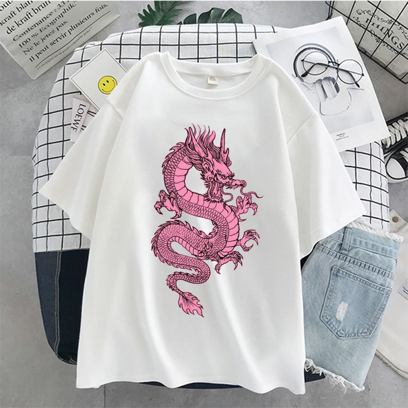 Women's t-shirts Pink Dragon T - Summer Goth Clothing ulasan dan harga
