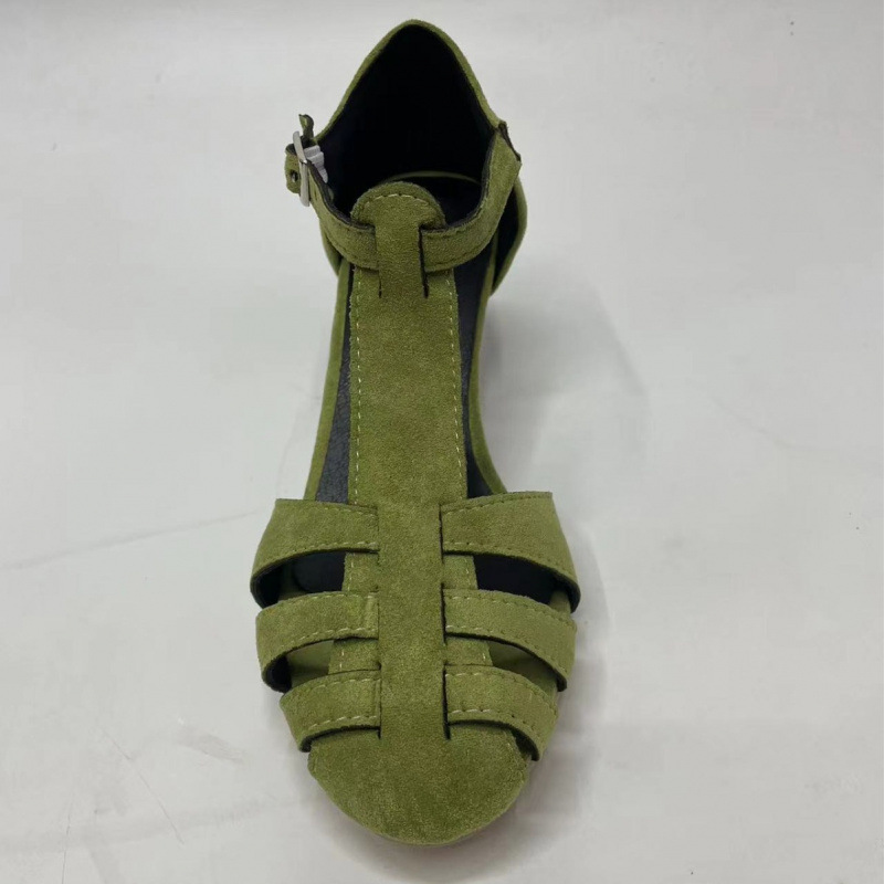Women's Green Suede Kitten Hee - Summer Clothing Modest ulasan dan harga