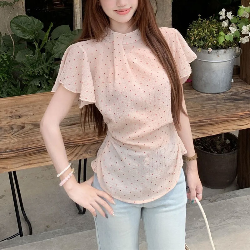 Fashionable Gauze Sweet Polka  - Summer Gauze Clothing ulasan dan harga