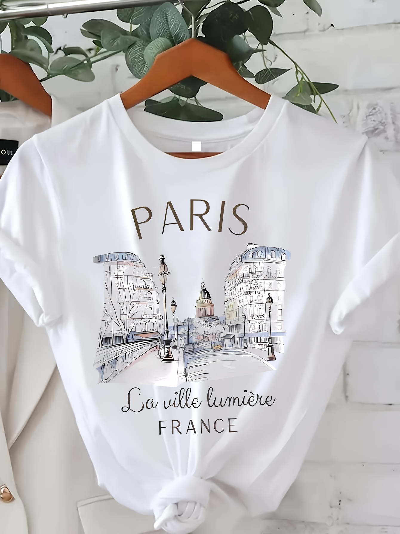 Paris Women Print T-shirt Girl - Summer Clothing In Paris ulasan dan harga