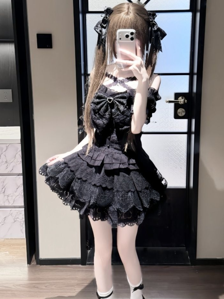 Japanese Retro Bow Slim Puff S - Summer Japanese Clothing ulasan dan harga