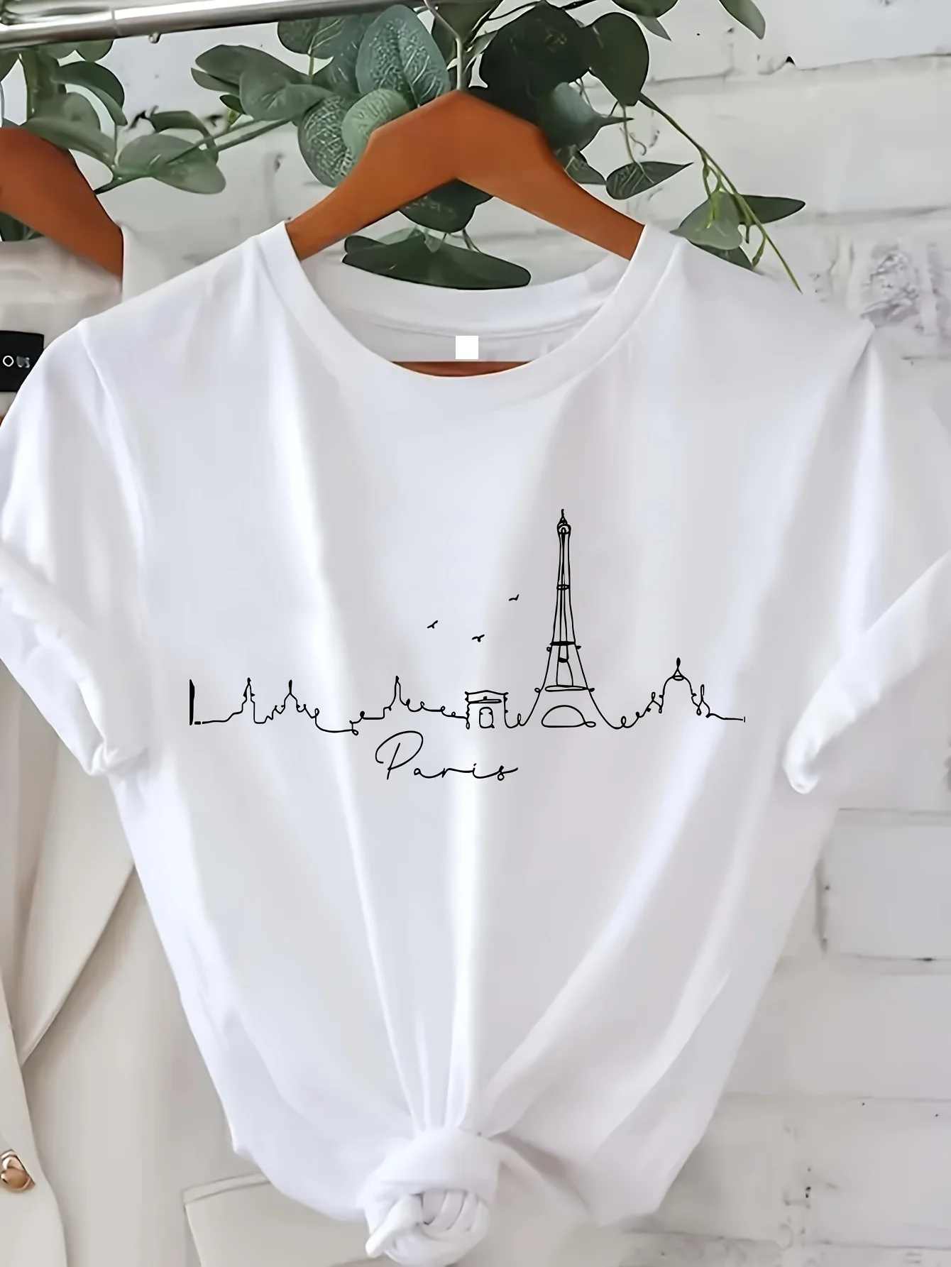 Paris Print T-shirt Short Slee - Summer Clothing In Paris ulasan dan harga