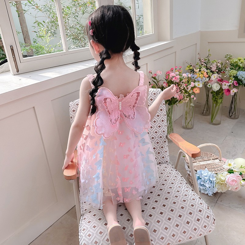 Girs Gauze Cotton Sling Dress  - Summer Gauze Clothing ulasan dan harga