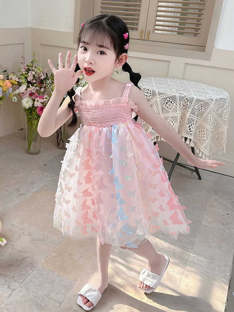 Girs Gauze Cotton Sling Dress  - Summer Gauze Clothing ulasan dan harga