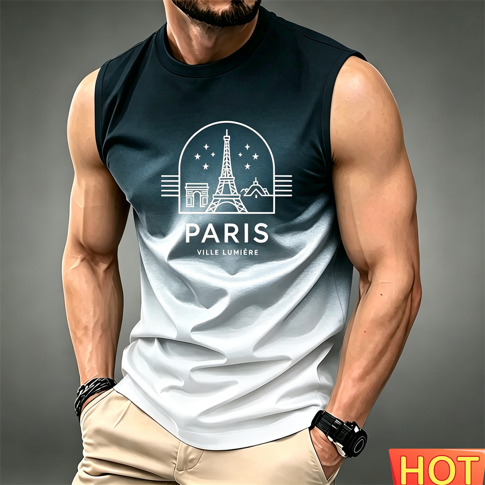 Summer Men's gradient sleevele - Summer Clothing In Paris ulasan dan harga