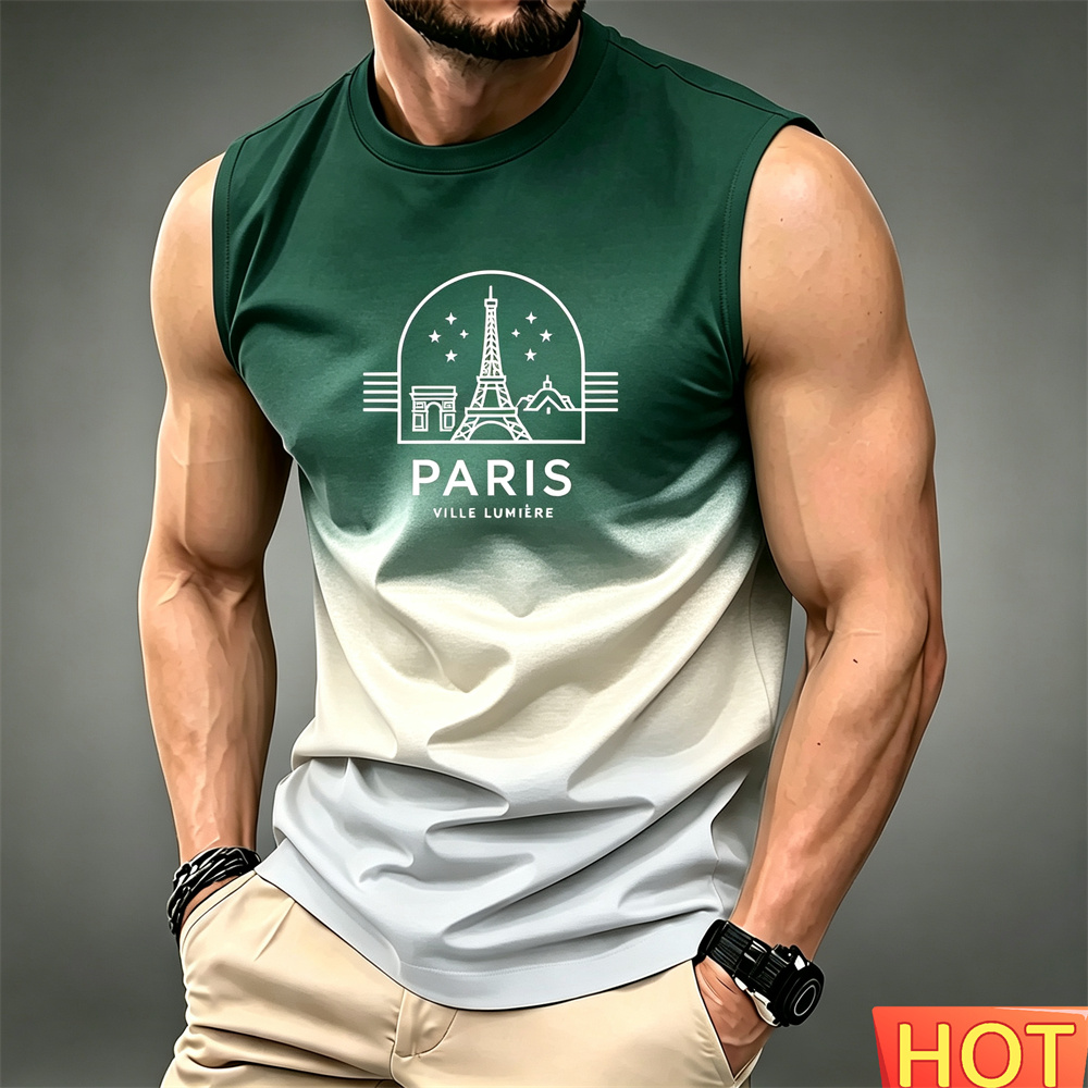 Summer Men's gradient sleevele - Summer Clothing In Paris ulasan dan harga