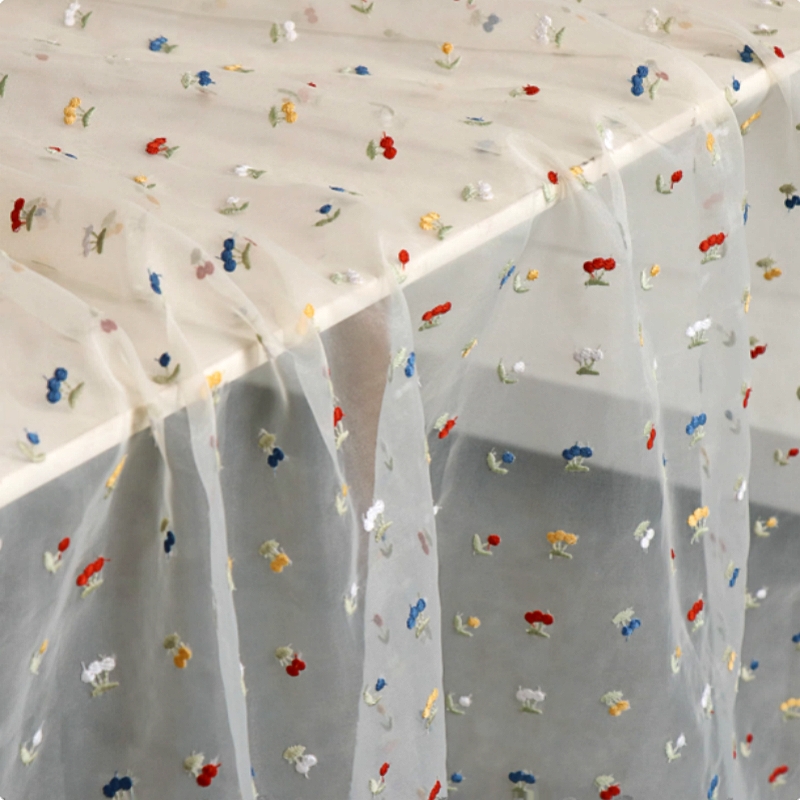 145x50cm White Fruit Embroider - Summer Gauze Clothing ulasan dan harga
