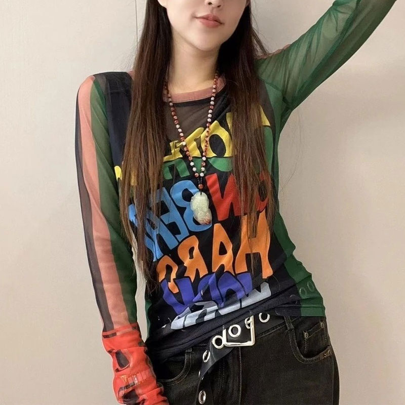 Casual Letter Printed T-shirt  - Summer Gauze Clothing ulasan dan harga