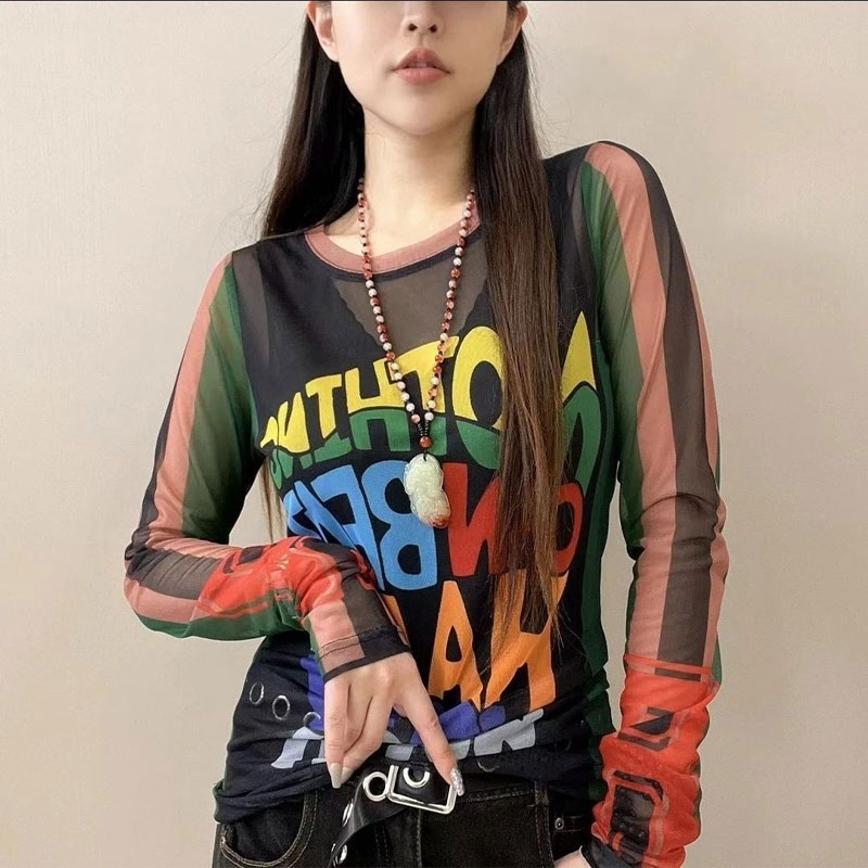 Casual Letter Printed T-shirt  - Summer Gauze Clothing ulasan dan harga