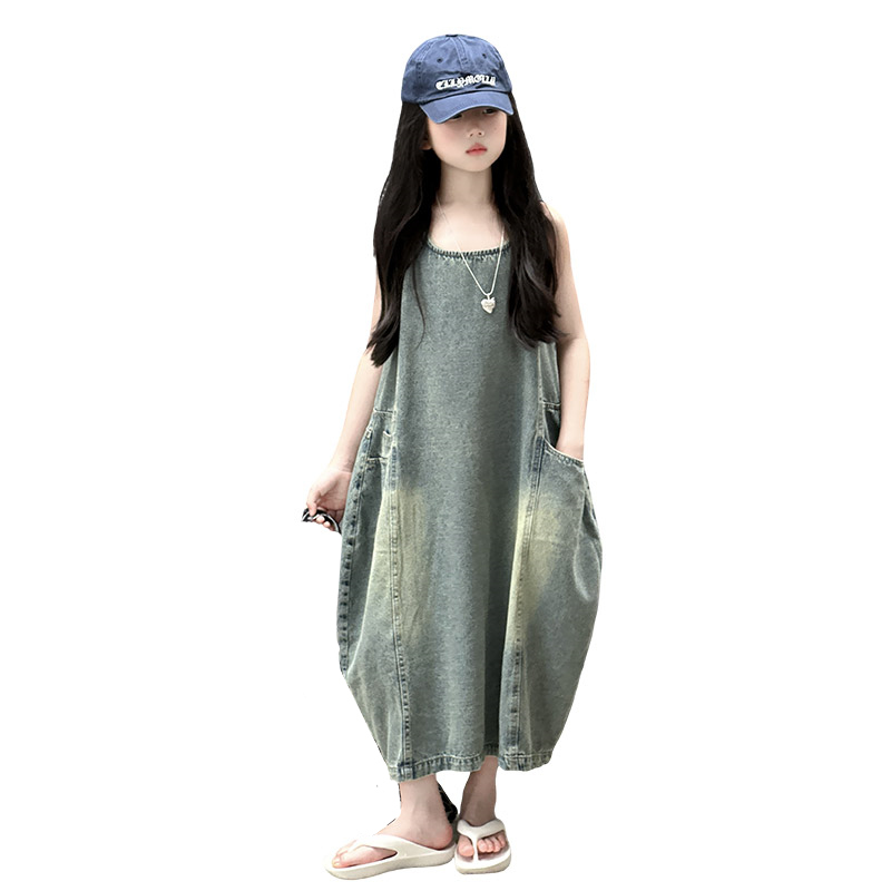Vintage Blue Children Girls Hi - Summer Clothing Set For Girls ulasan dan harga