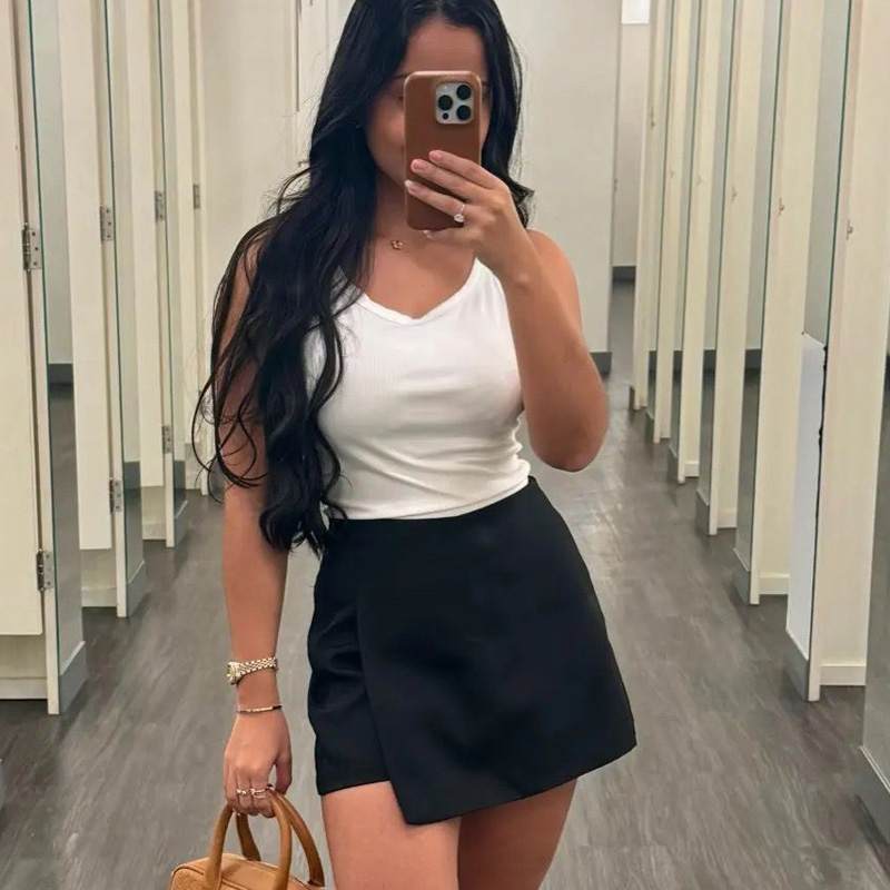 HXAO Black White Skirt Shorts  - Summer Zara ulasan dan harga