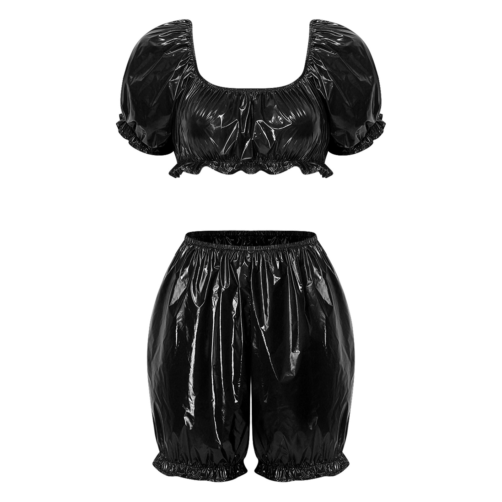 Womens Wet Look PU Leather Clu - Summer Clothing Cheap ulasan dan harga