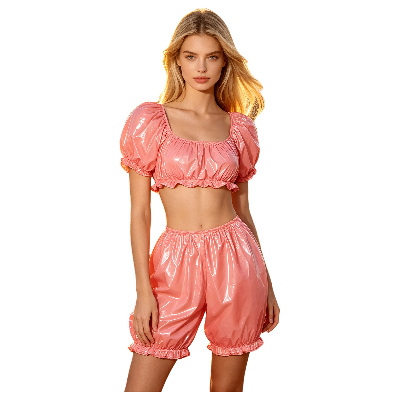 Womens Wet Look PU Leather Clu - Summer Clothing Cheap ulasan dan harga