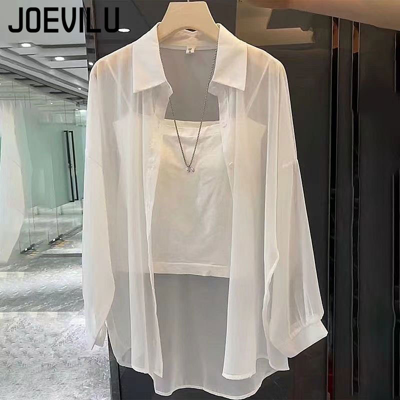 Sheer Chiffon Shirt Women's Ca - Summer Japanese Clothing ulasan dan harga