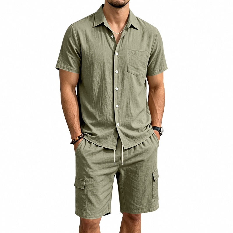 Men Summer American Linen Two  - Summer Clothing Trends ulasan dan harga