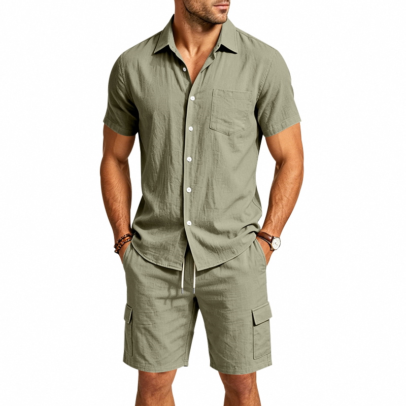 Men Summer American Linen Two  - Summer Clothing Trends ulasan dan harga